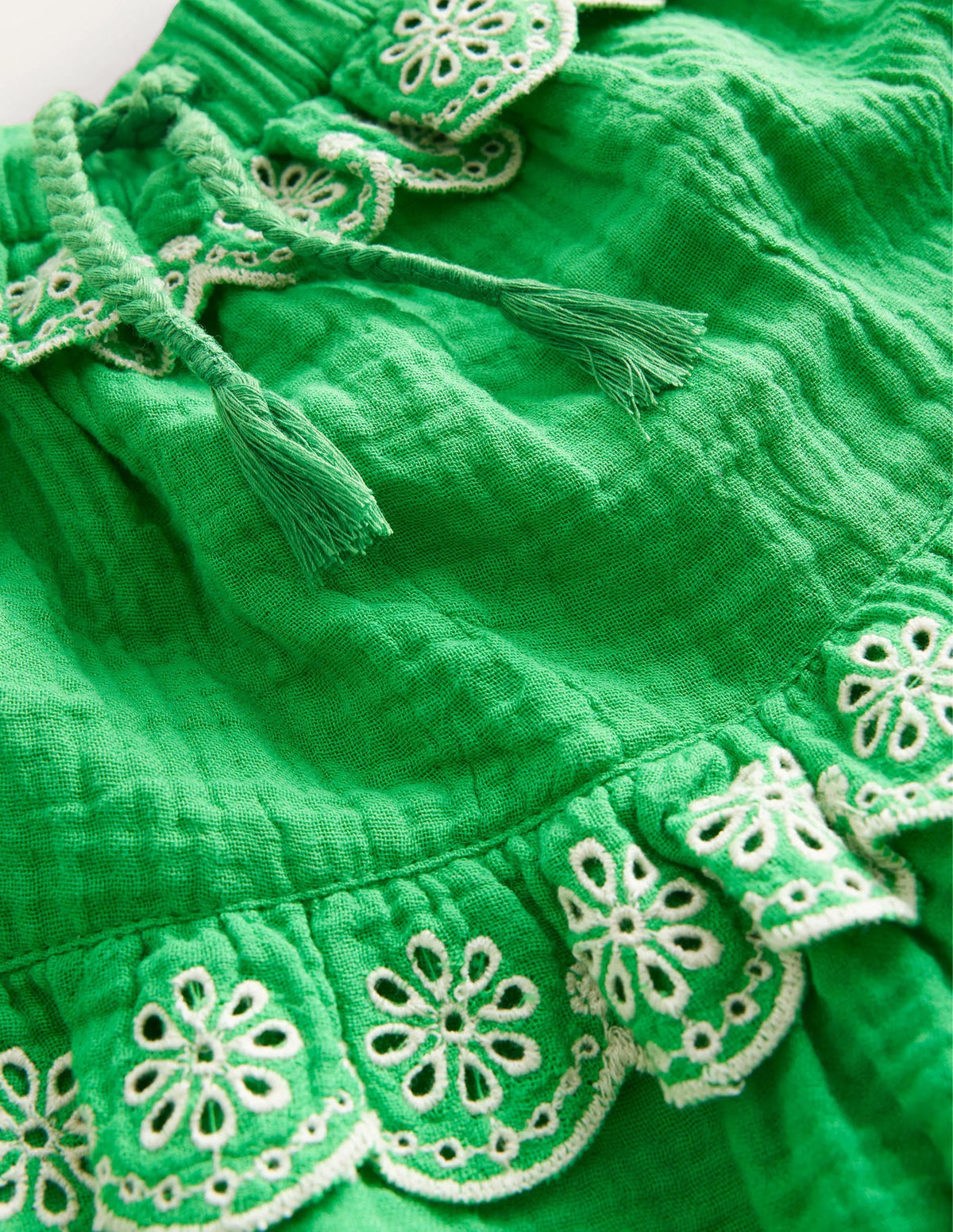 Double Cloth Scallop Skirt-Bright Green