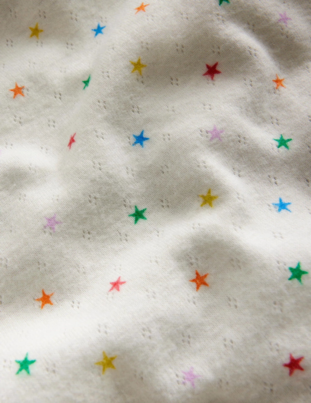 Long Sleeve Pointelle Top-Multi Little Star