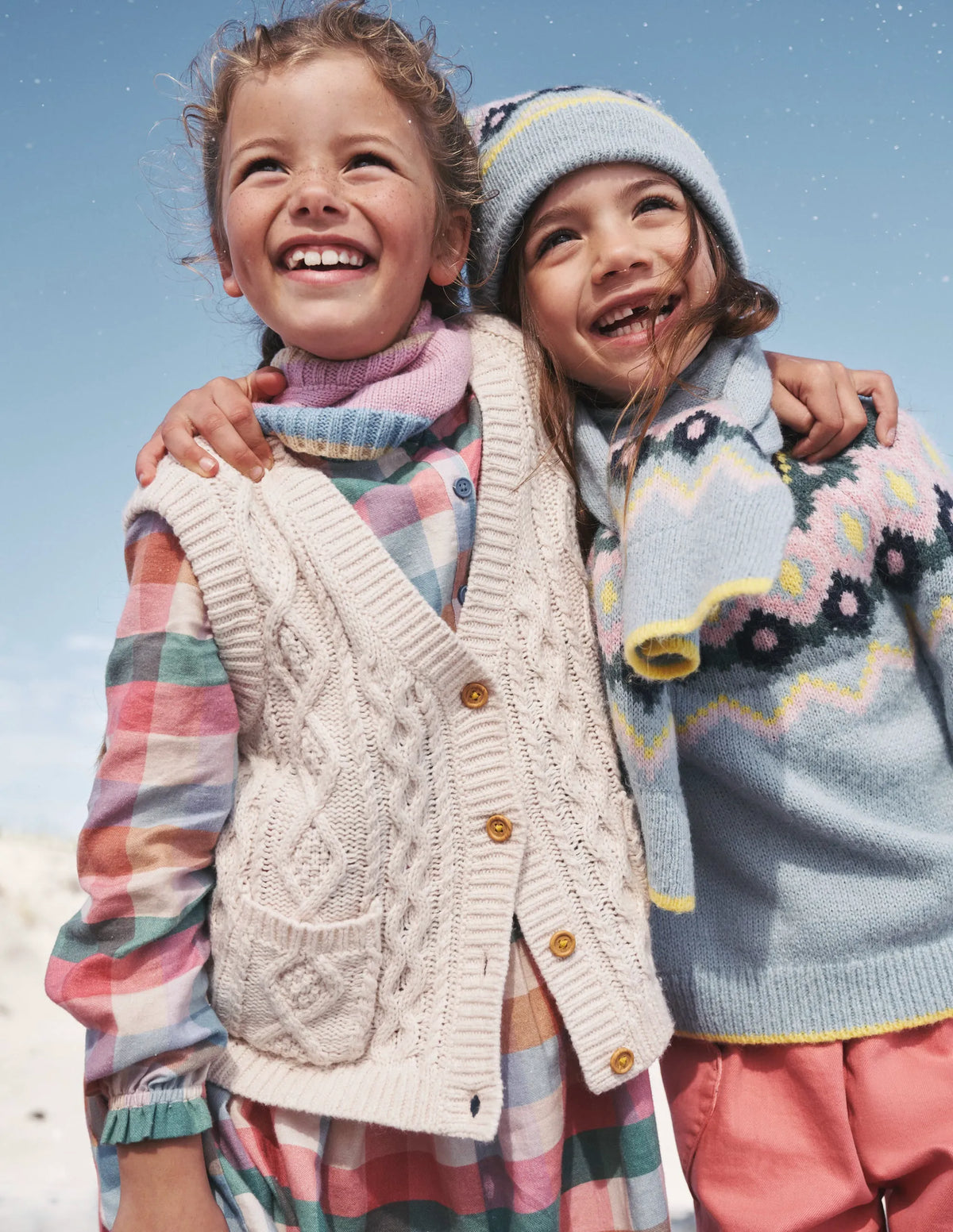 Cable Knitted Sweater Vest-Ecru Marl