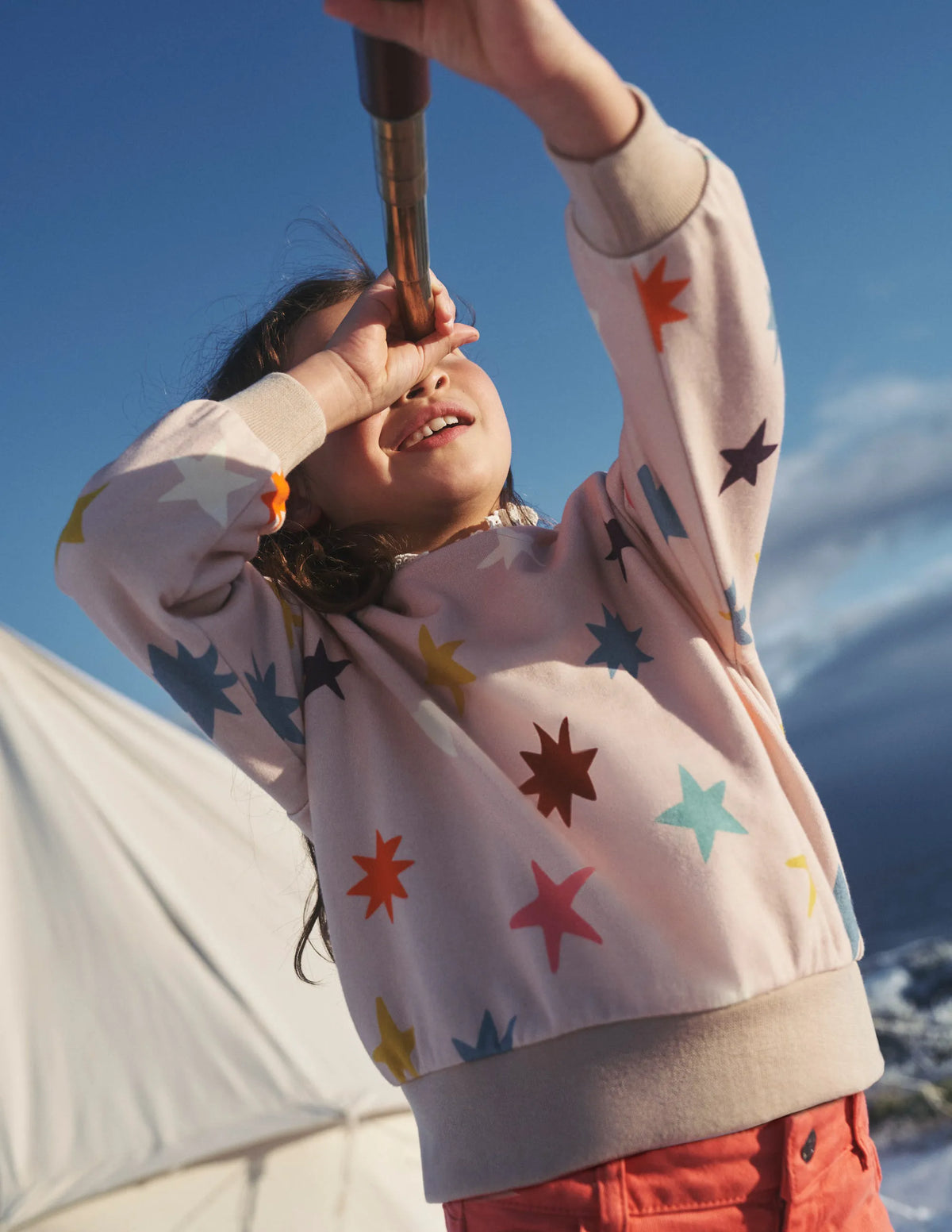 Relaxed Printed Sweatshirt-Oatmeal Multi Stars