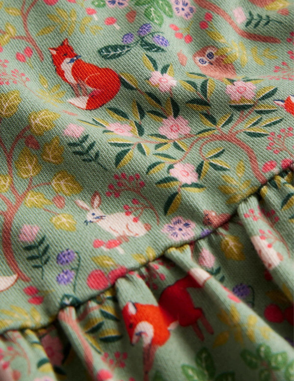 Printed Sweatshirt Dress-Green Smoke Woodland