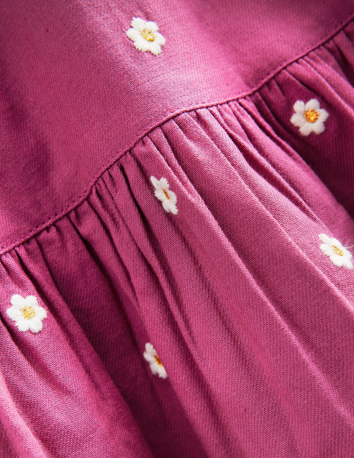 Embroidered twirly Dress-Teacup Pink Daisy