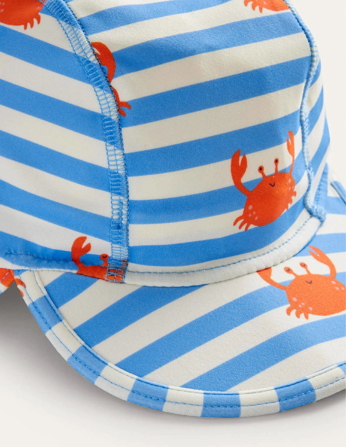 Printed Sun-Safe Swim Hat-Bonnie Blue Crab Stripe