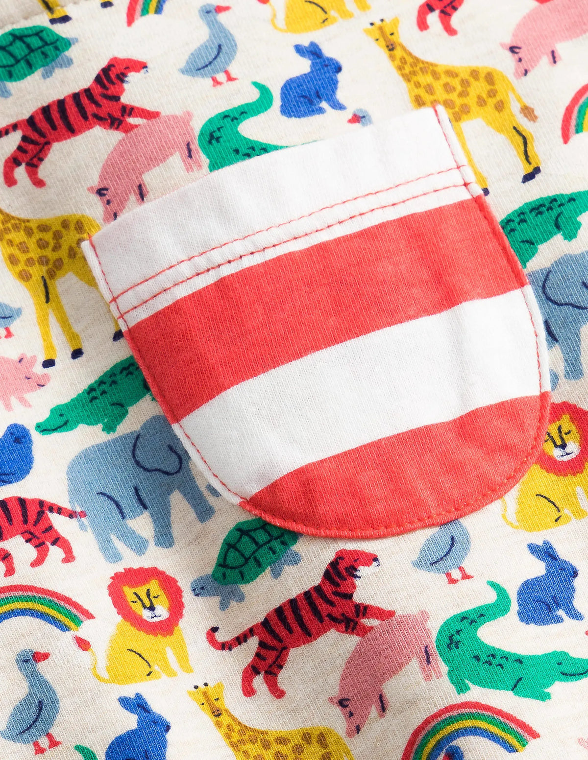 Jersey Overall Set-Oatmeal Marl Micro Animals