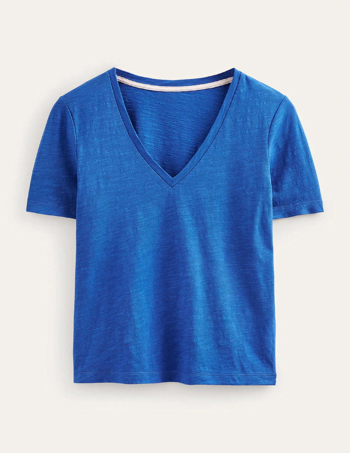 Regular V-Neck Slub T-shirt-Meadow Spring