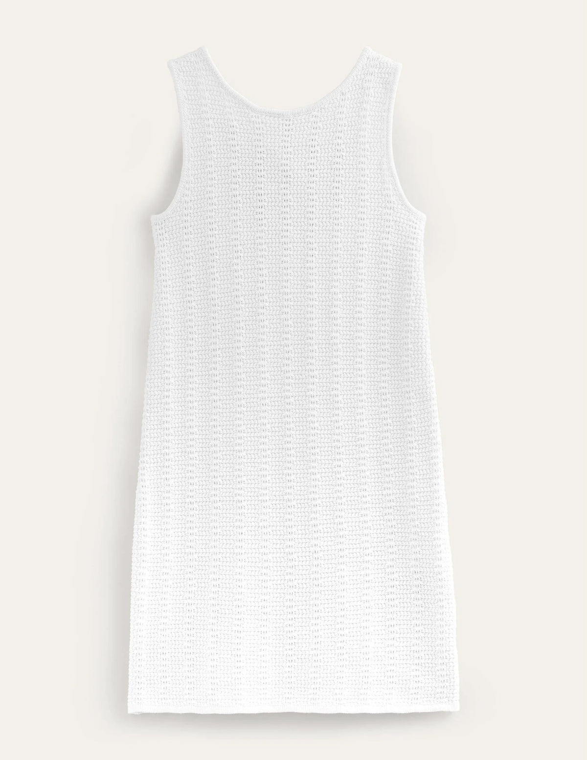 Scoop Back Knitted Mini Dress-White