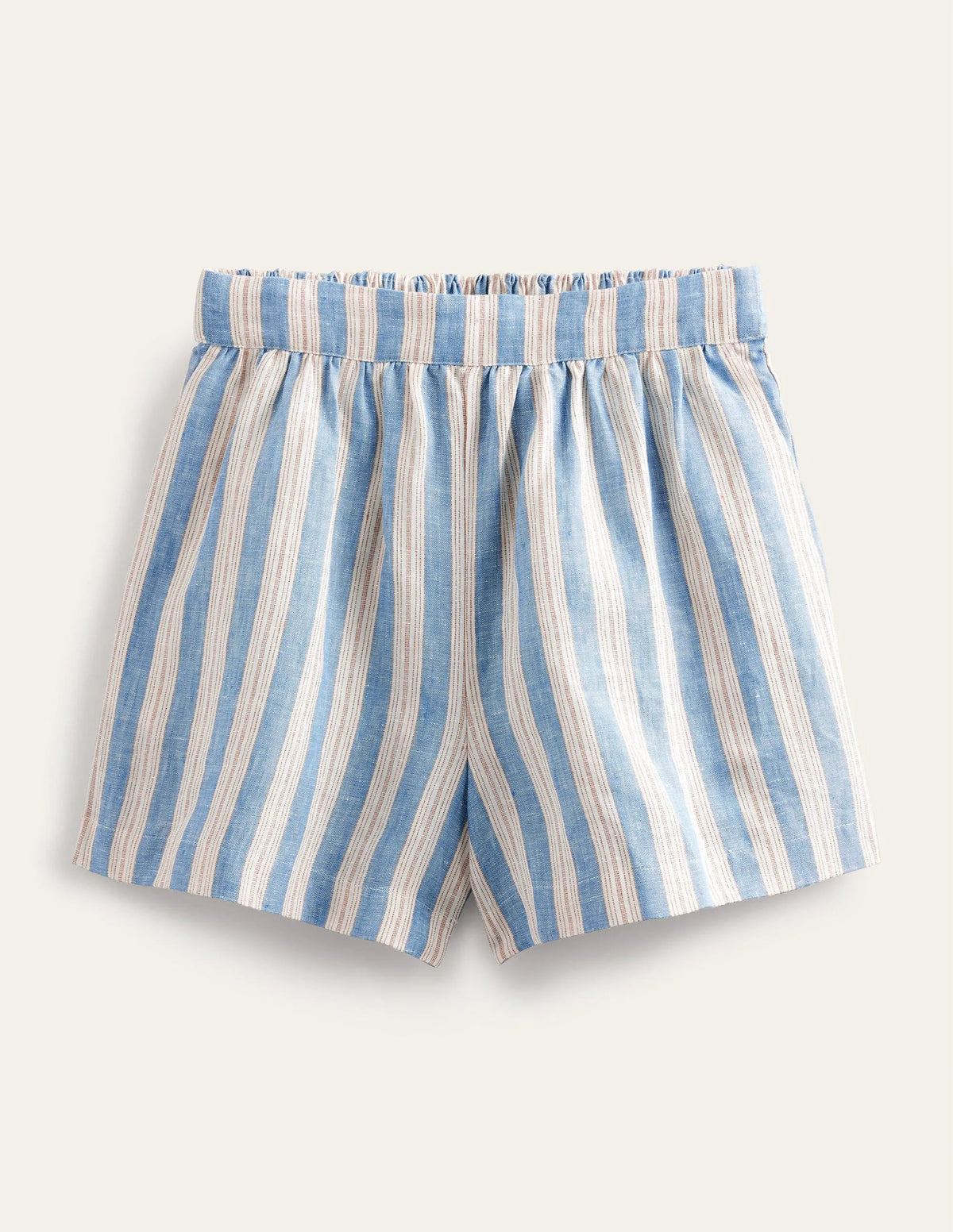 Pull-on Linen Shorts-Porcelain Blue, Sparkle Stripe