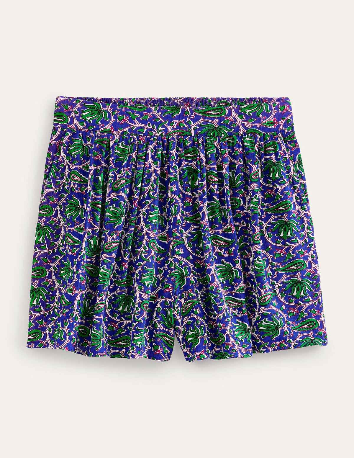 Crinkle Shorts-Blue Wave, Botanic Vine