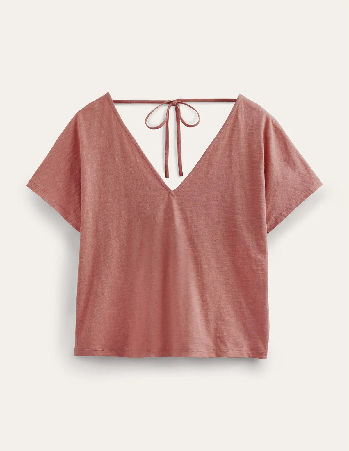 Tie Back Jersey Top-Rose Pink