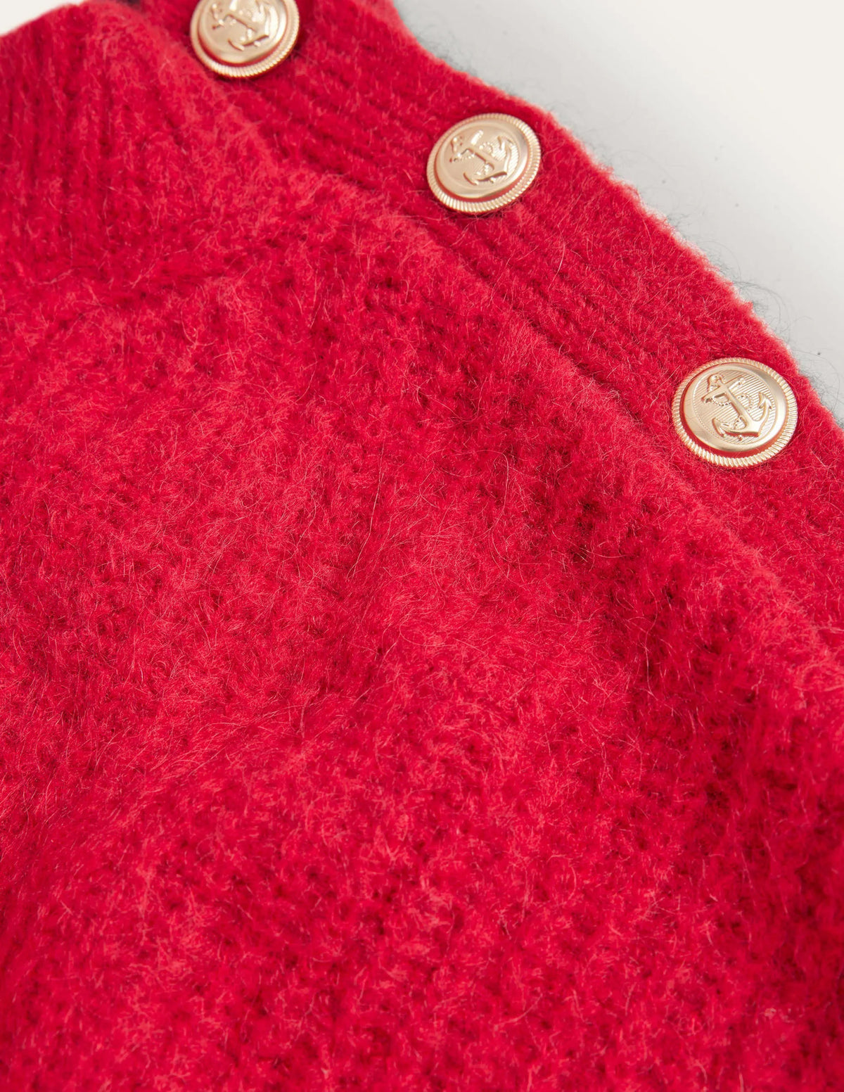 Fluffy Ribbed Button Sweater-Ruby