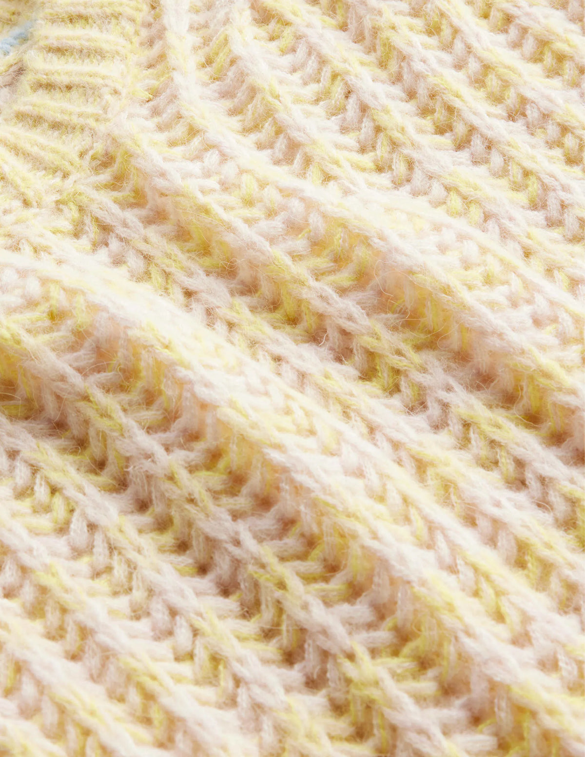 Wide Rib Fluffy Sweater-Yellow Marl