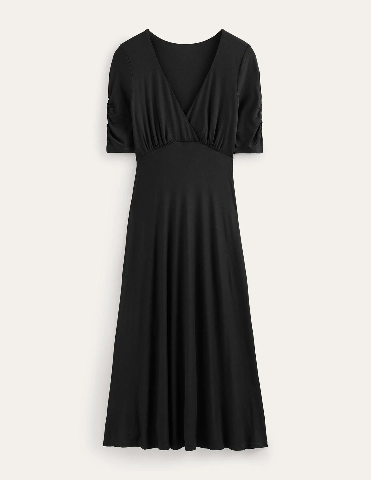 Rebecca Jersey Midi Tea Dress-Black