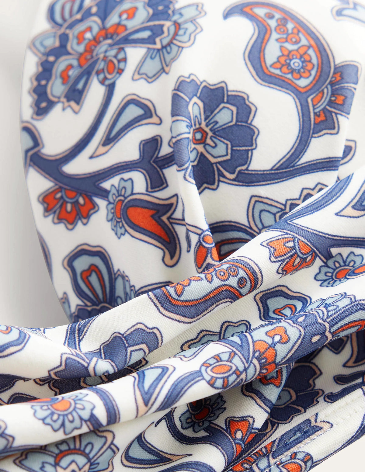 Capri Cup-size Bikini Top-Ivory, Blue Paisley