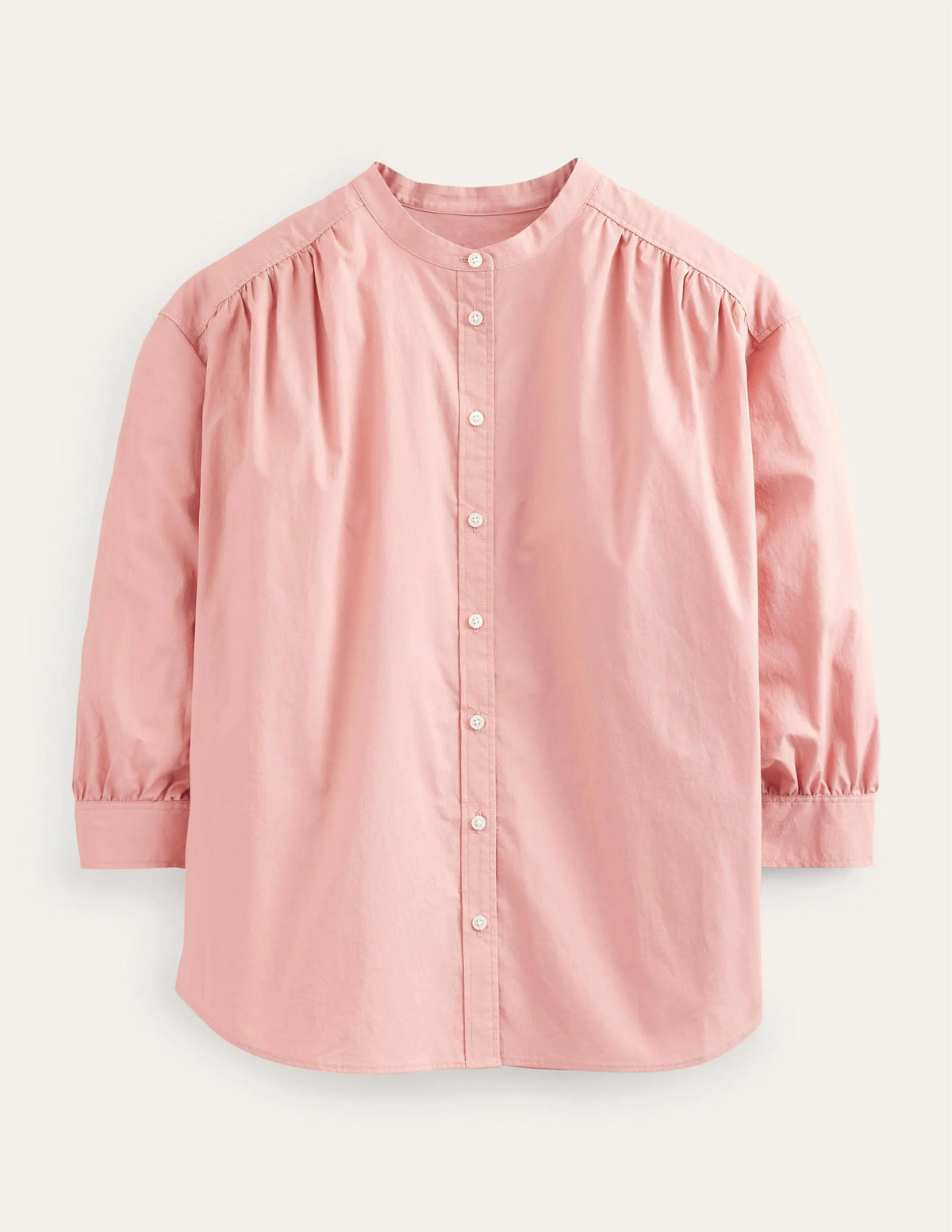 Relaxed Poplin Shirt-Rose Pink