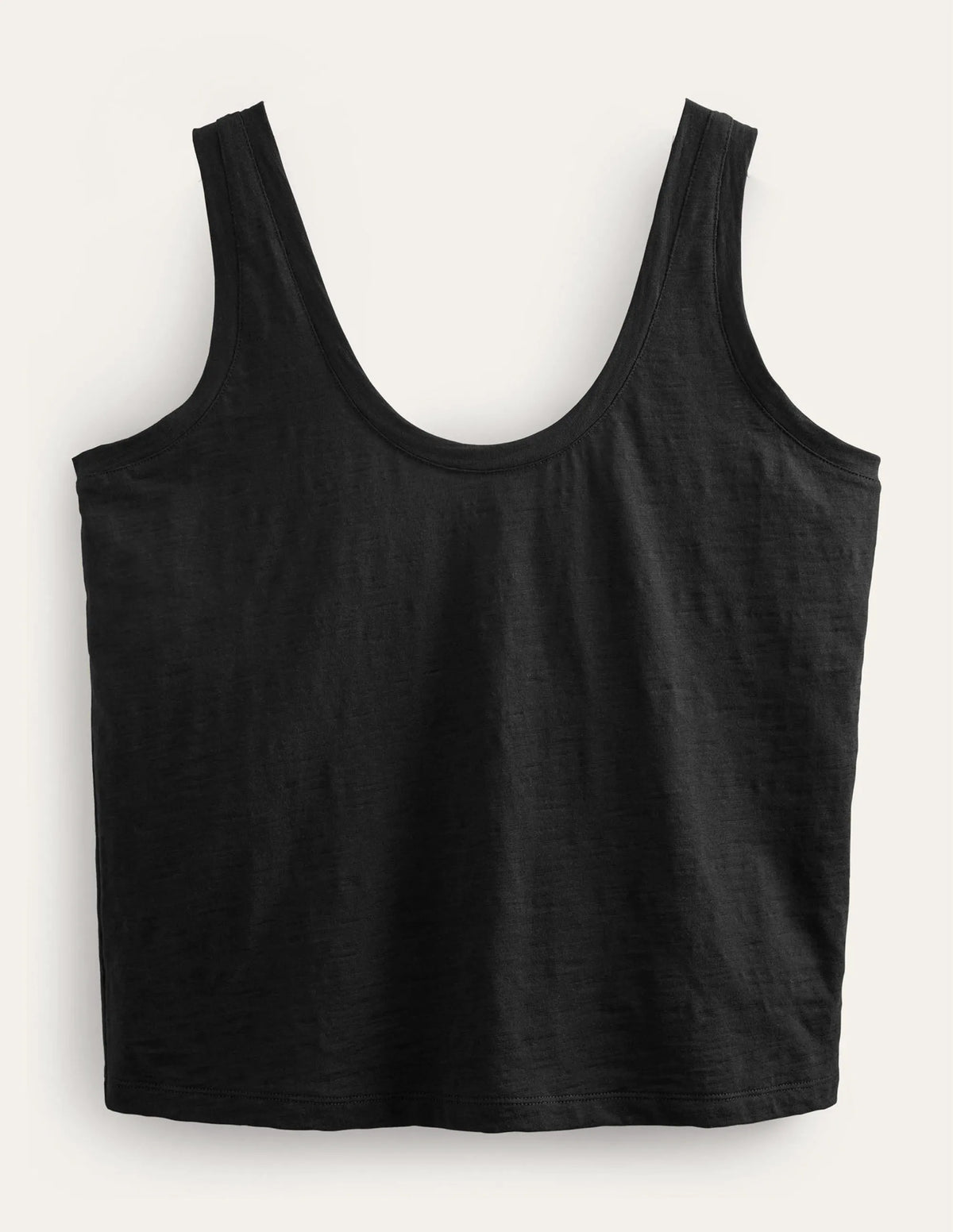 Relaxed Scoop Neck Vest-Black