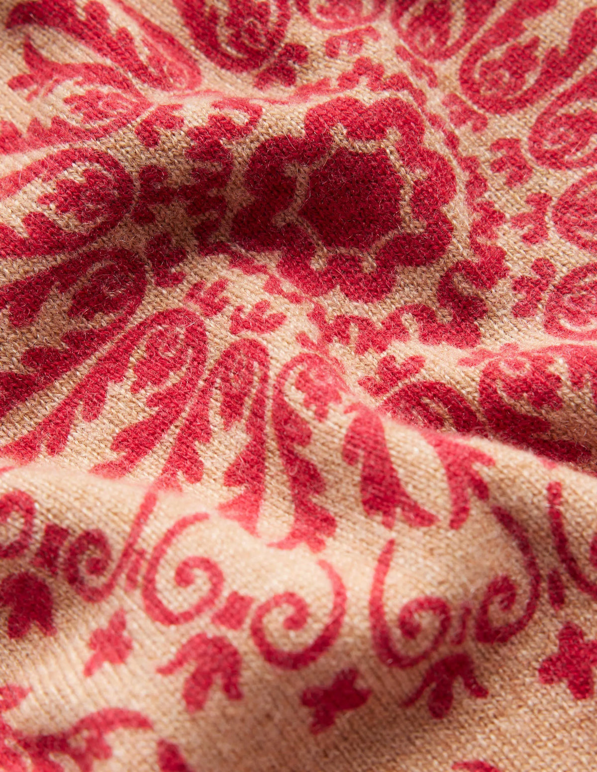 Eva Cashmere Crew Neck Sweater-Camel Pop Peony