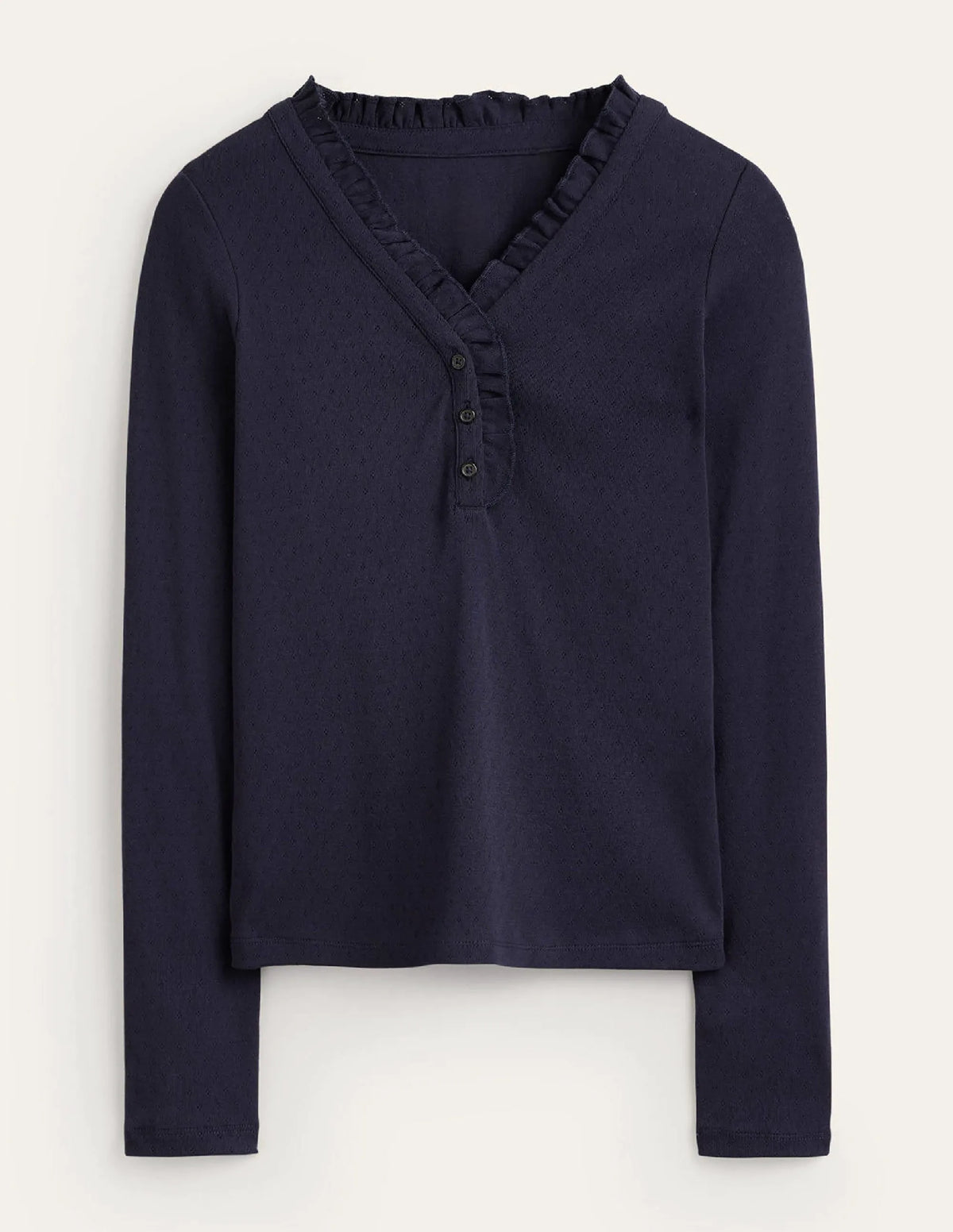 Henley Pajama Top-Navy