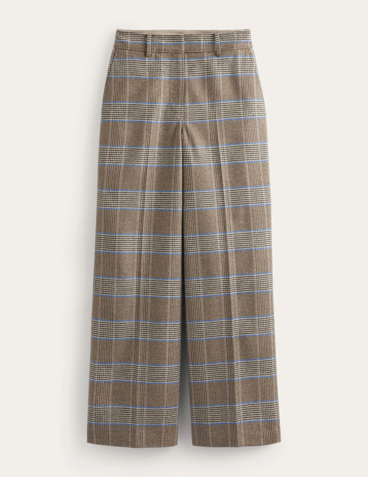Westbourne Wool Pants-Camel and Pink Prince of Wales