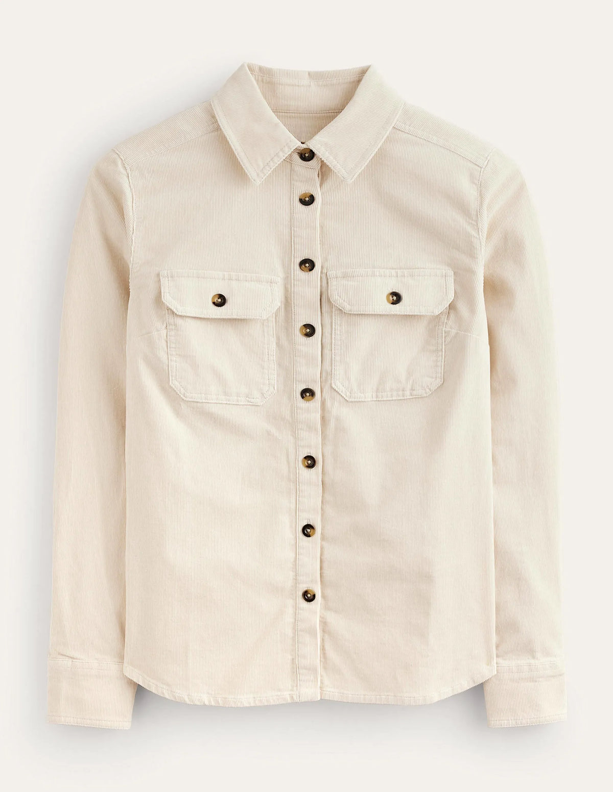 Straight-Fit Corduroy Shirt-Vanilla