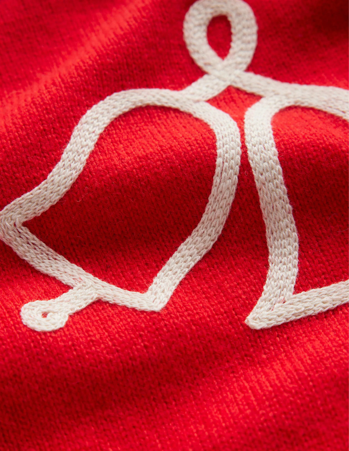 Festive Embroidered Sweater-Brilliant Red, Ding Dong