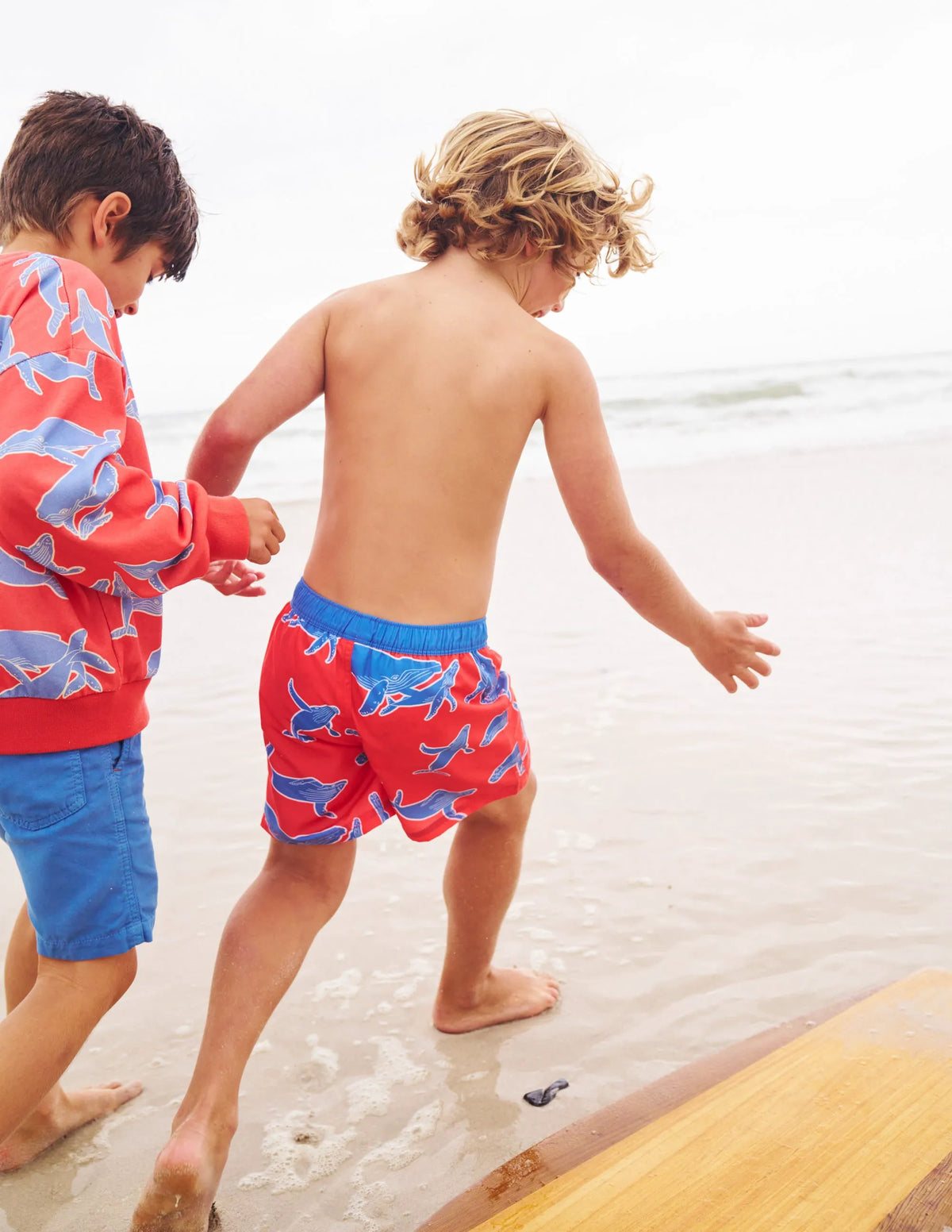 Swim Shorts-Sunkissed Coral Whale