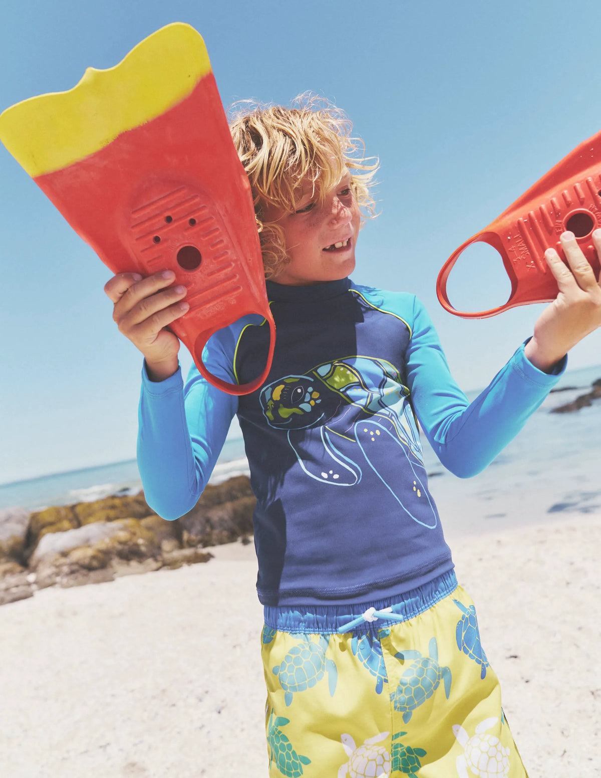 Logo Rash Guard-Turtle Blue