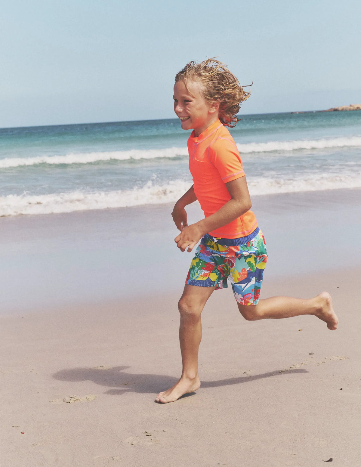 Short Sleeve Rash Guard-Paradise Orange