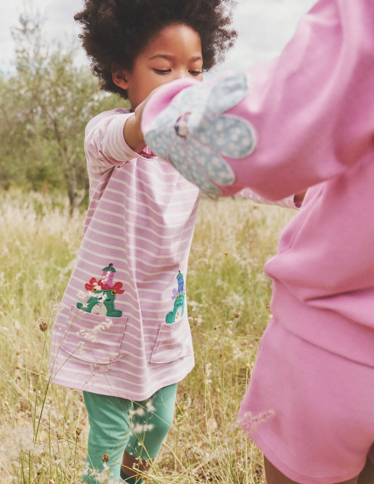 Appliqué Jersey Tunic-Sugared Almond Pink/Ivory