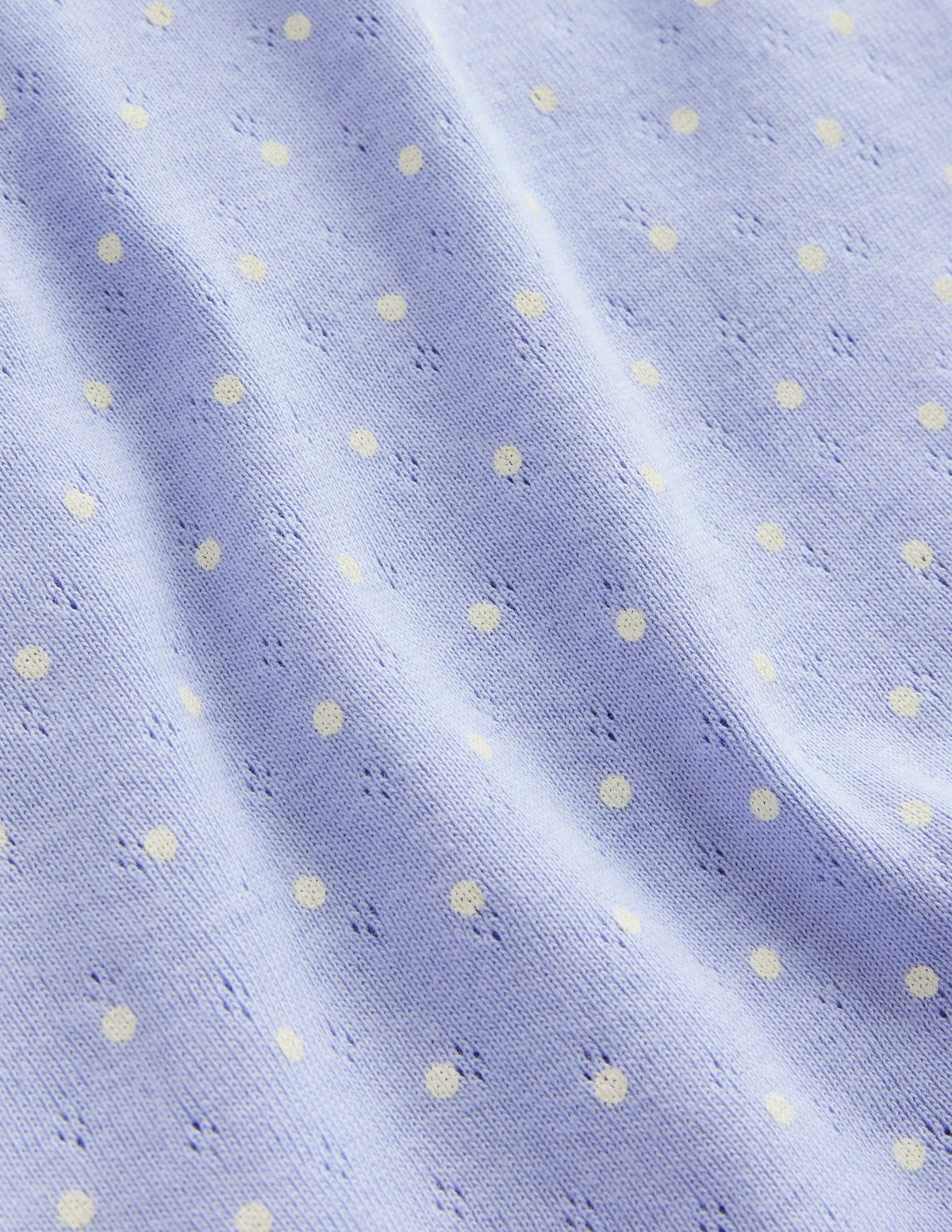Short-sleeved Pointelle Top-Etoile Blue Spot
