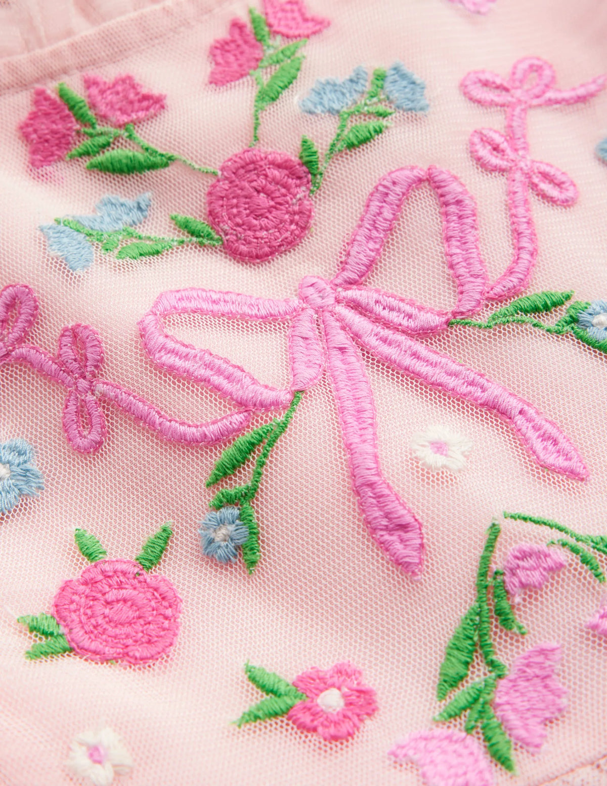 Embroidered Tulle Dress-Provence Dusty Pink
