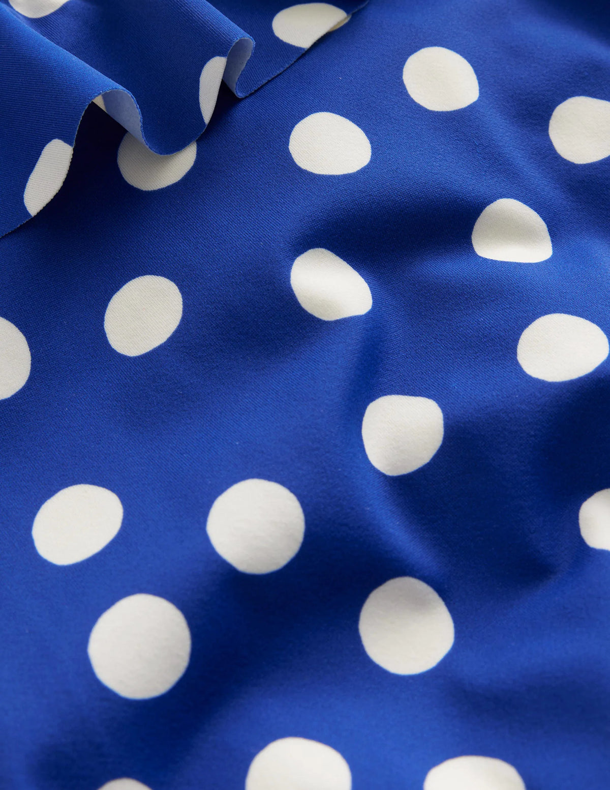 One Shoulder Frill Swimsuit-Navy, Ivory Spot