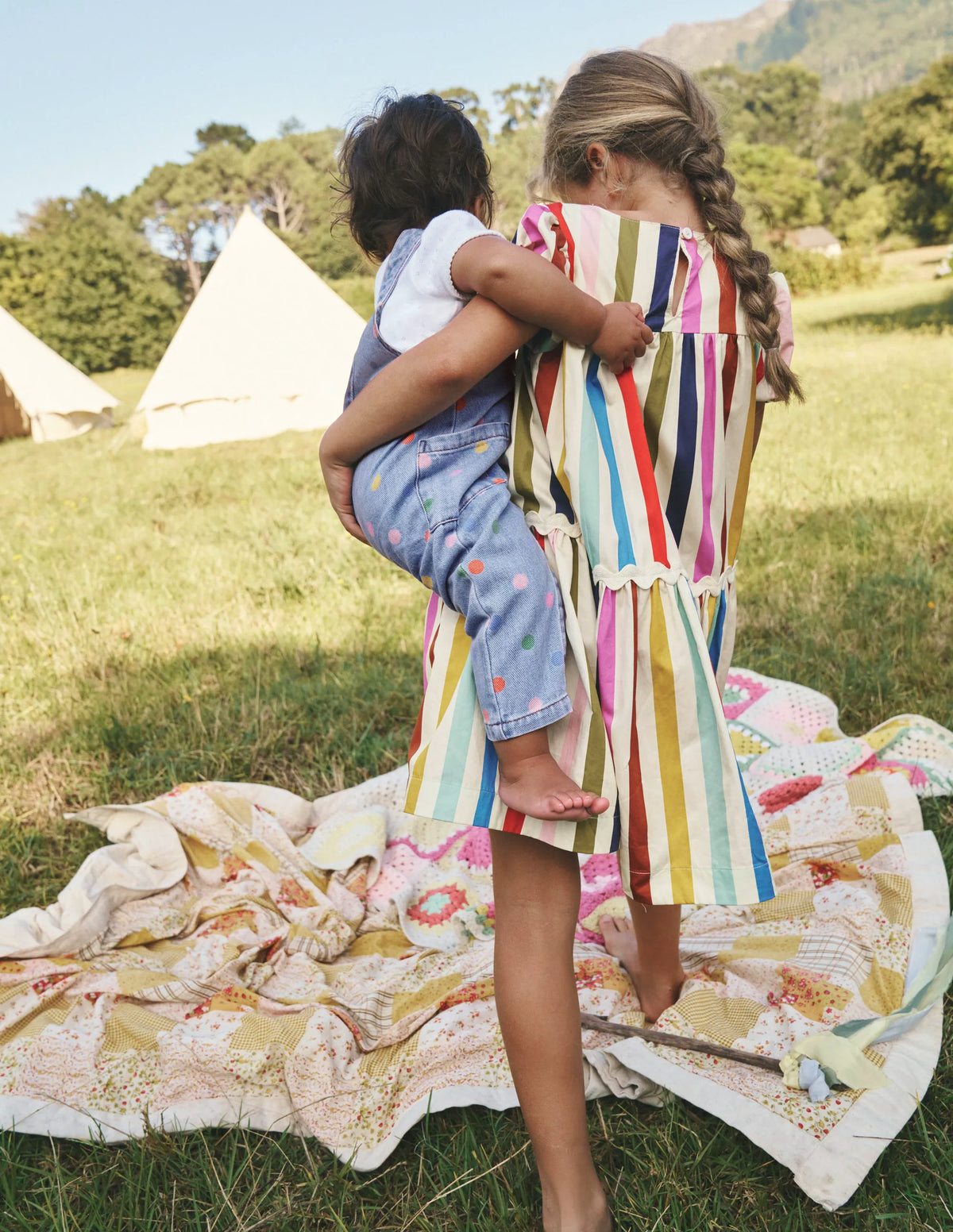 Relaxed Overalls-Denim Multi Spot