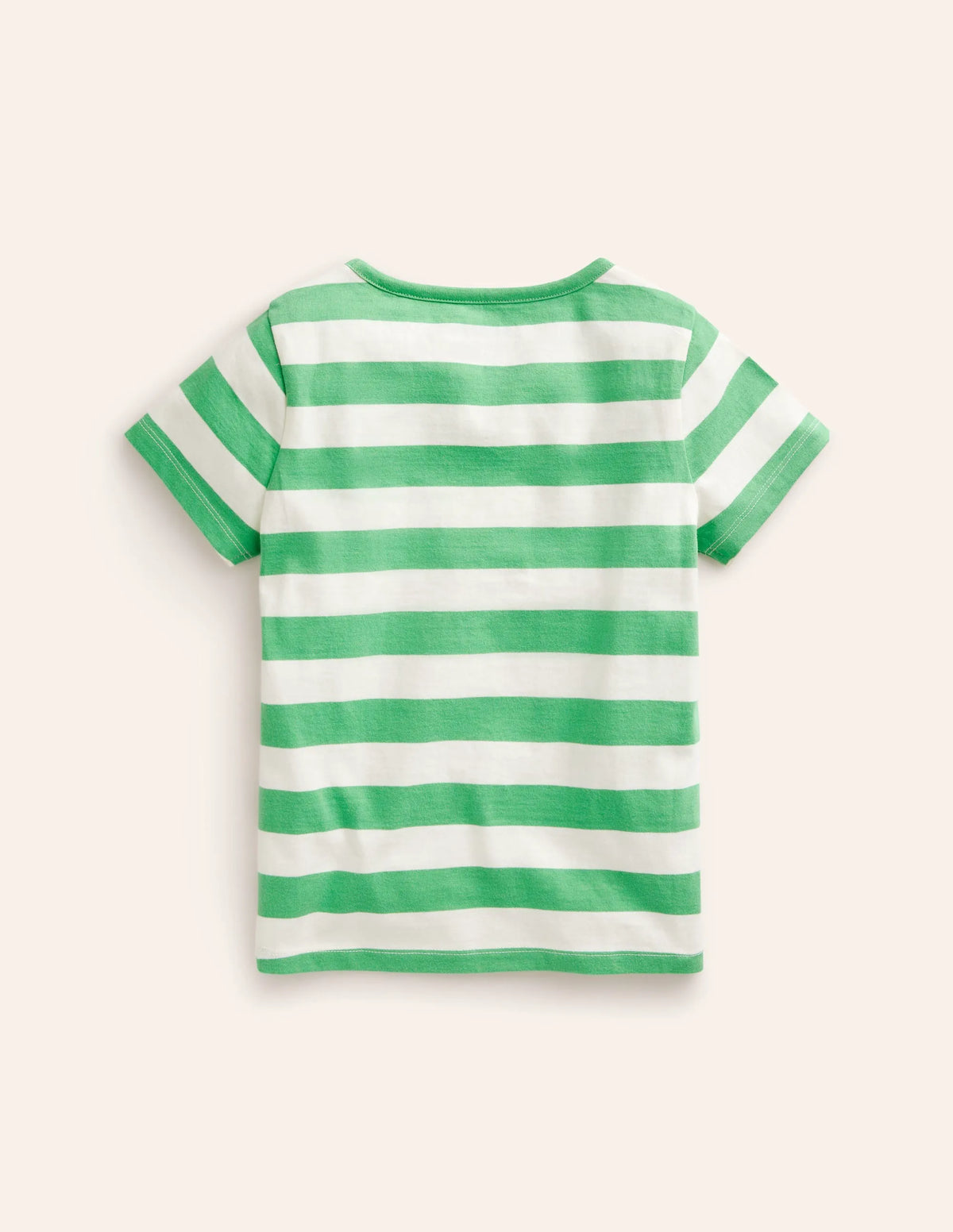 Short Sleeve Appliqué T-shirt-Spruce Green/Ivory Strawberry