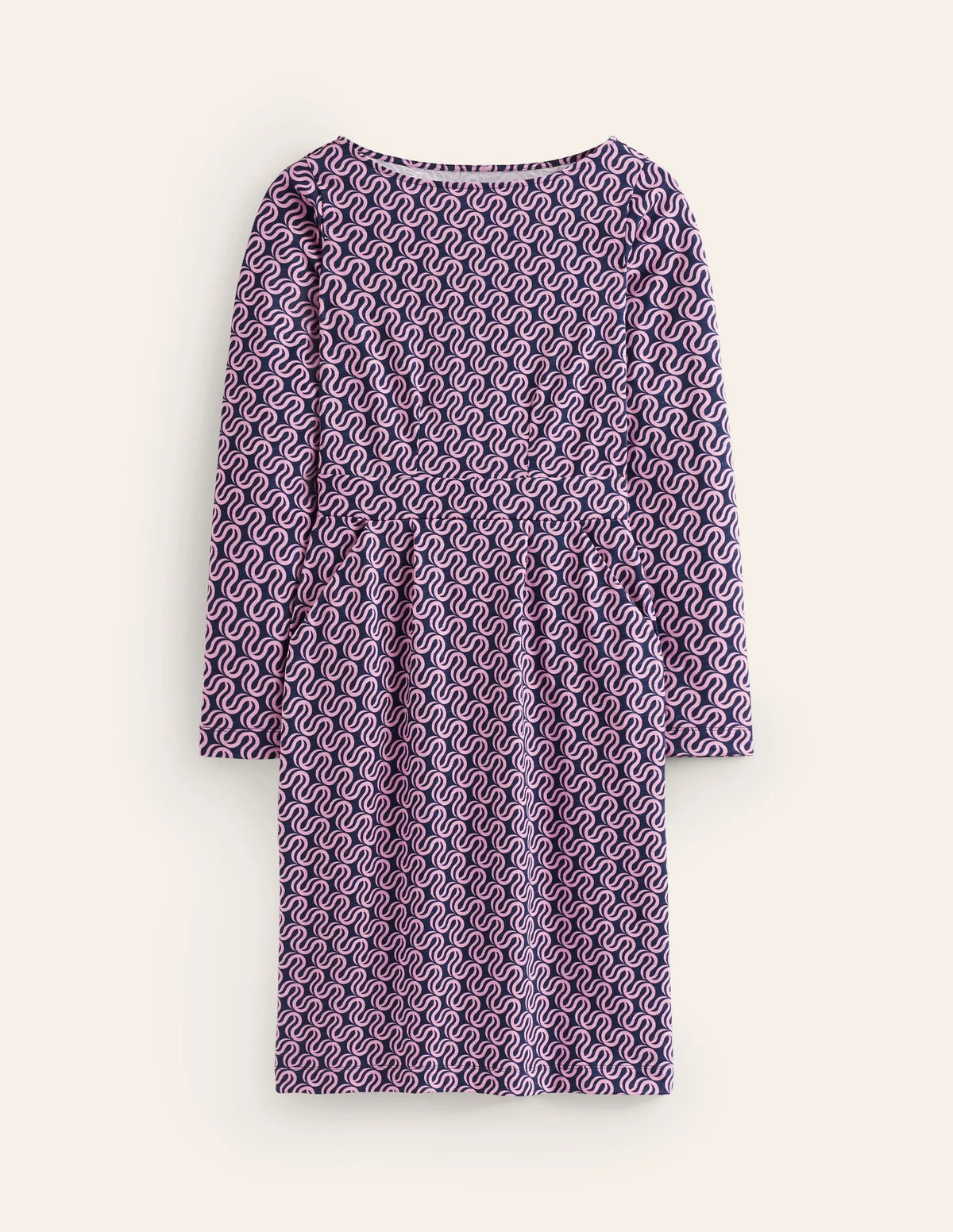 Florrie Long Sleeve Dress-Soft Lavender, Ribbon Wave