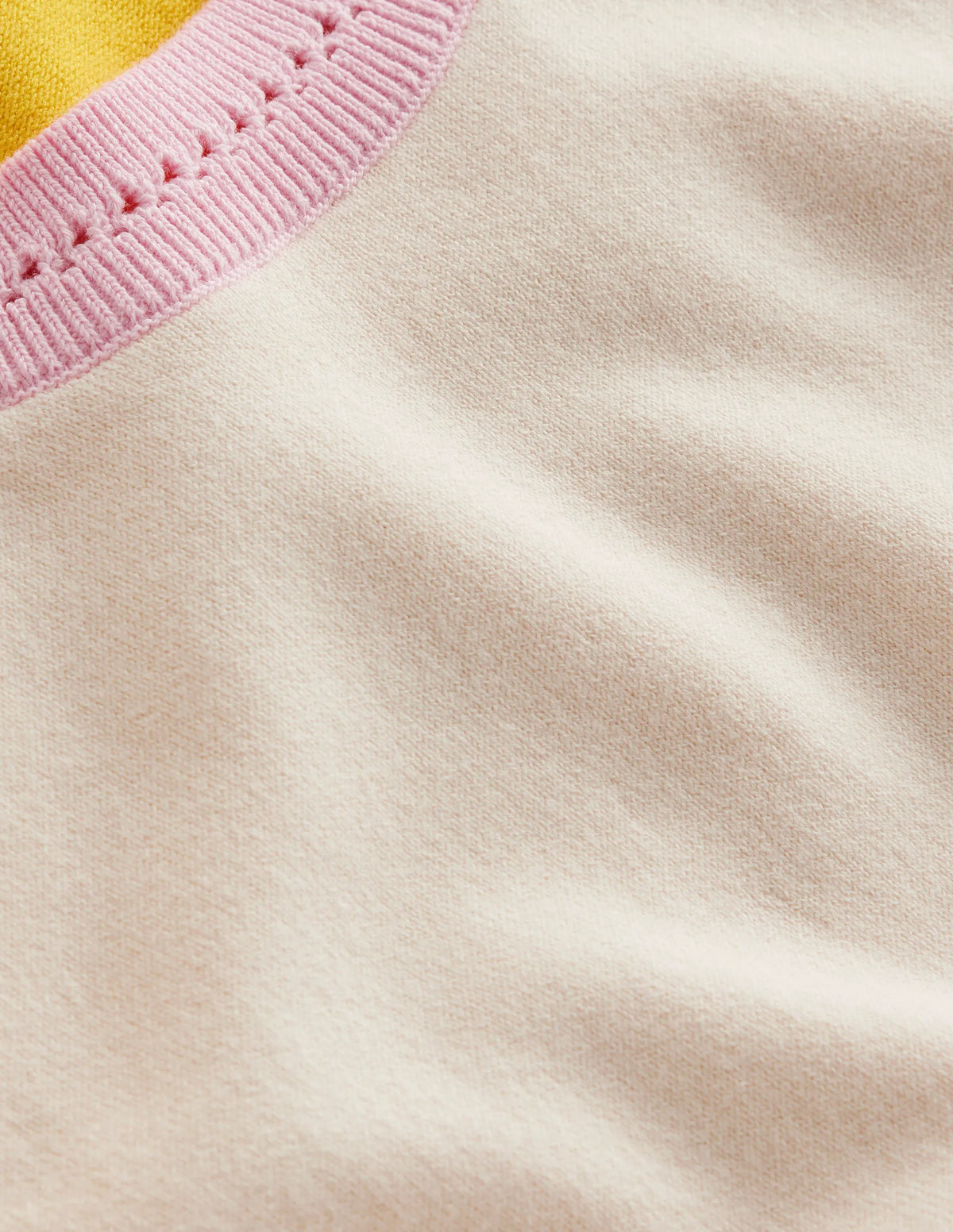Catriona Cotton Crew T-shirt-Warm Ivory/ Mimosa Yellow