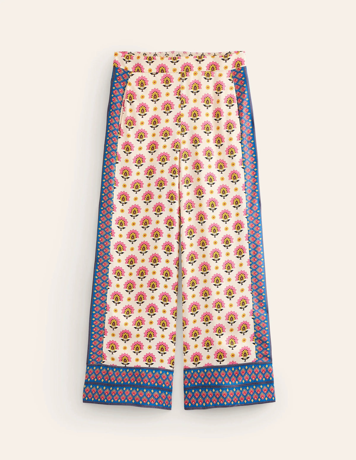 Straight Cropped Satin Pants-Passion Geo