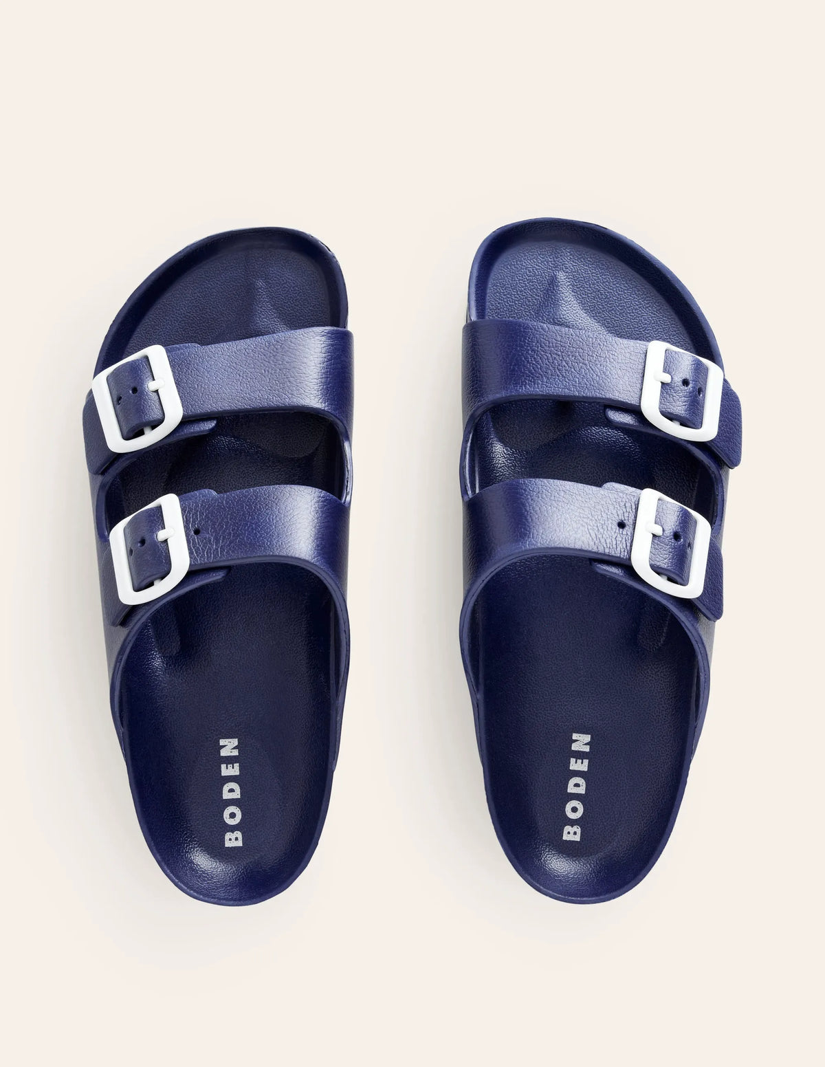 Lyla Double Buckle Sliders-Bright Blue