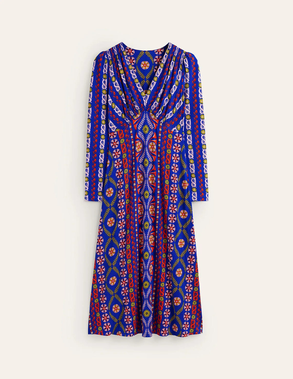 Jersey Midi Tea Dress-Surf the Web, Floret Stripe