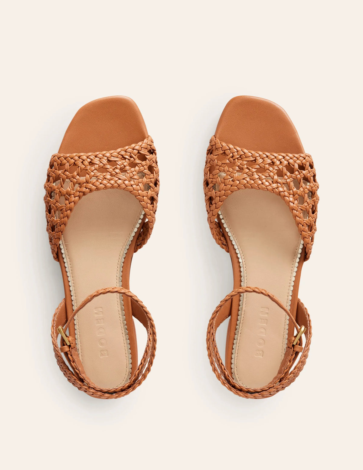 Woven Flat Sandals-Tan