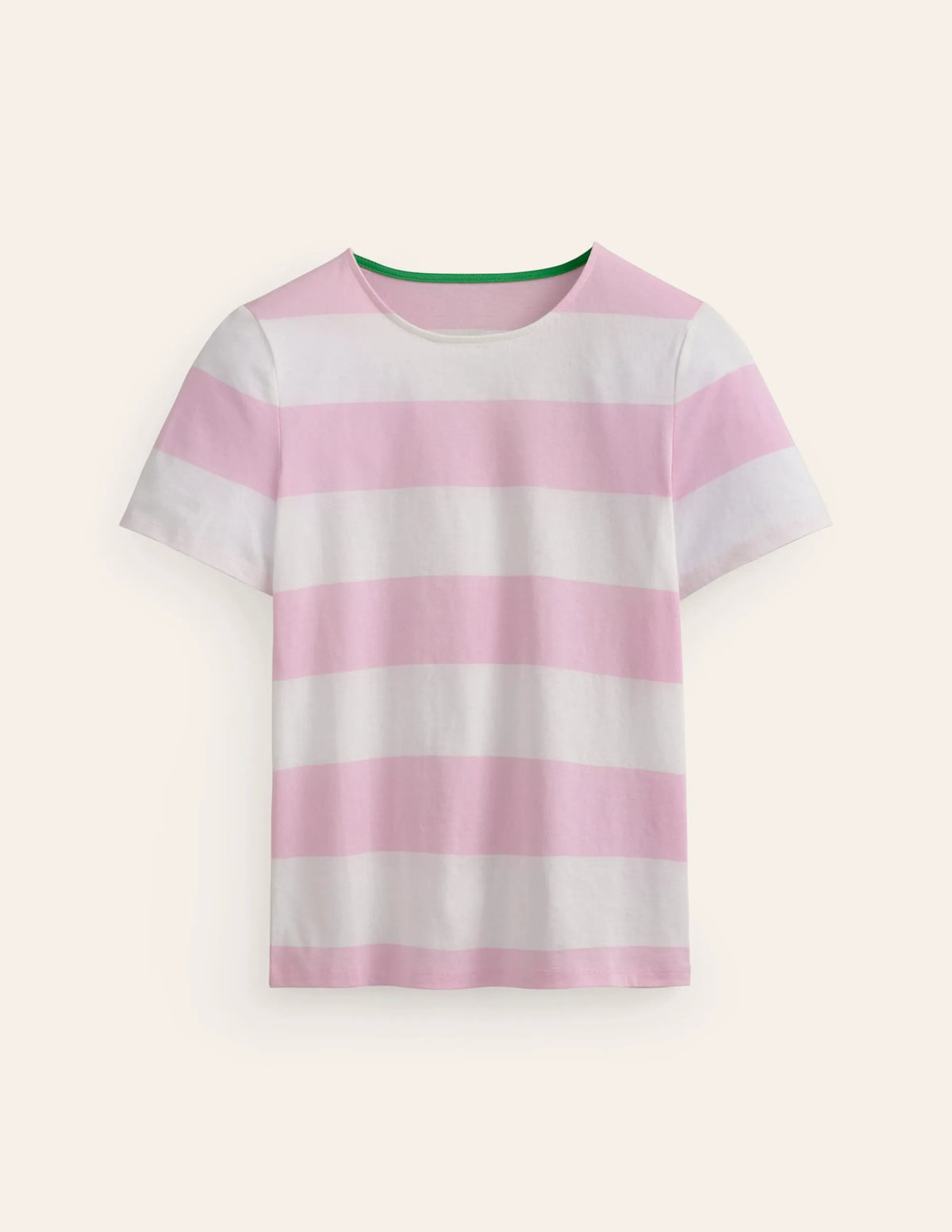 Bea Short Sleeve Breton-Pink Wide Stripe