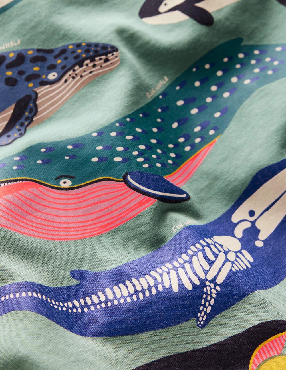 Long Sleeve Glow T-shirt-Eucalyptus Whales