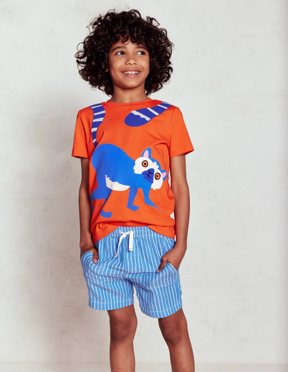 Double Cloth Shorts-Campanula Ticking