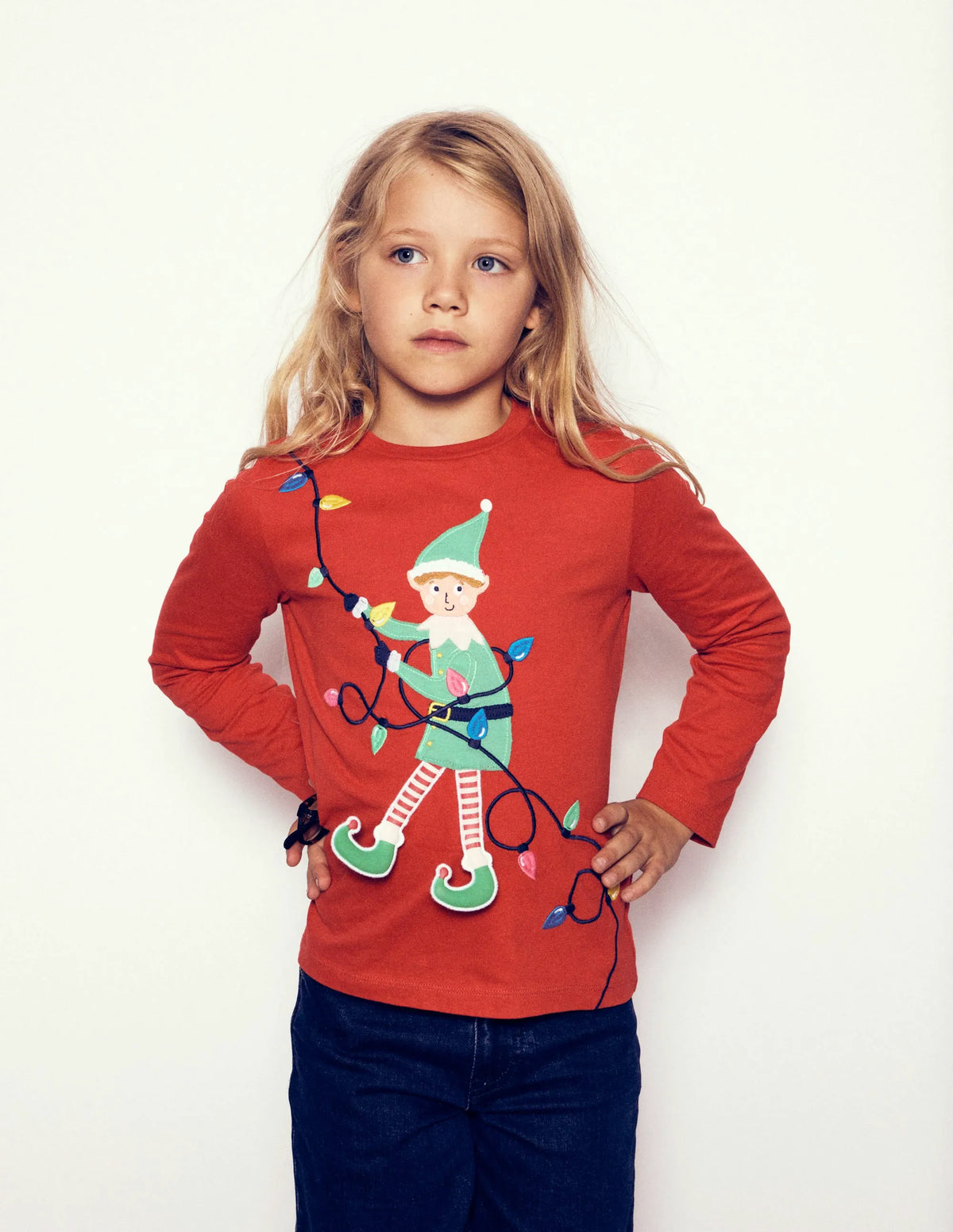 Long Sleeve Novelty 3D T-Shirt-Mars Red Elf