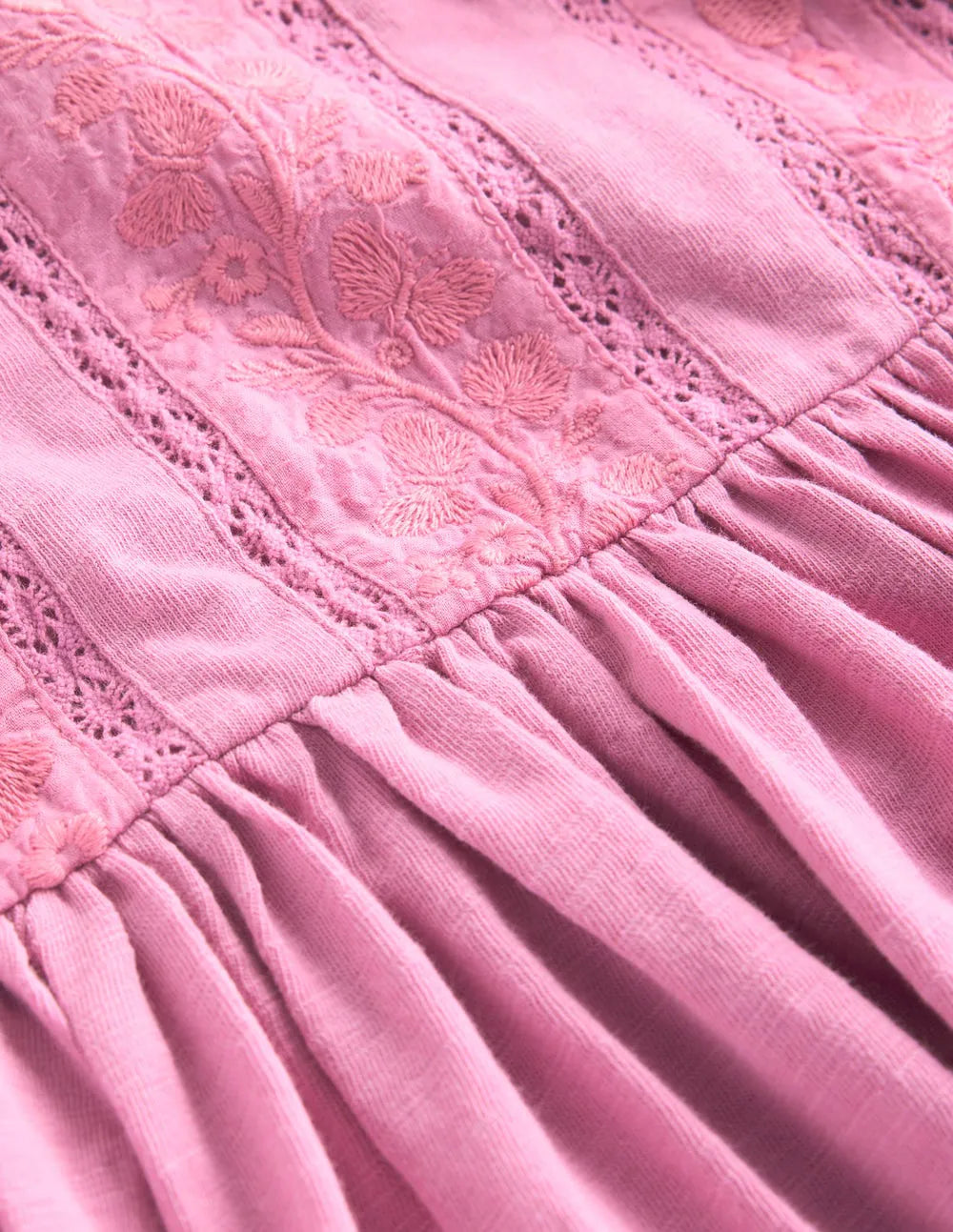 Lace Trim Jersey Dress-Formica Pink