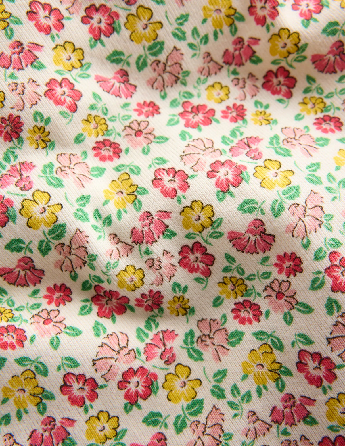 Snug Short John Pajamas-Multi Summer Flowerbed
