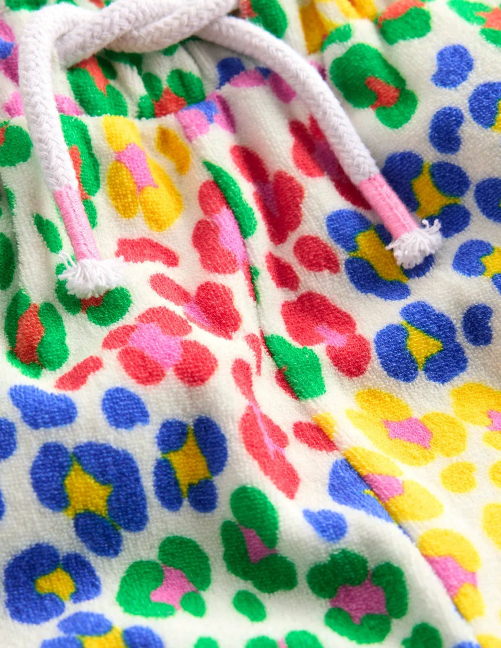 Towelling Pants-Multi Rainbow Leopard