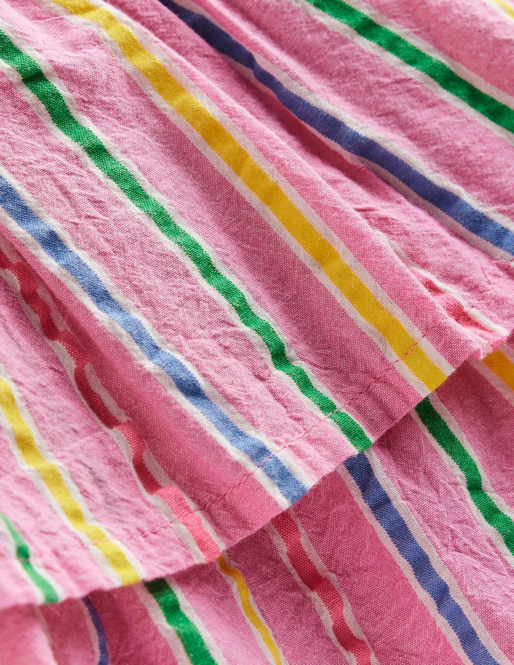 Tiered Woven Skirt-Pink Multi Stripe