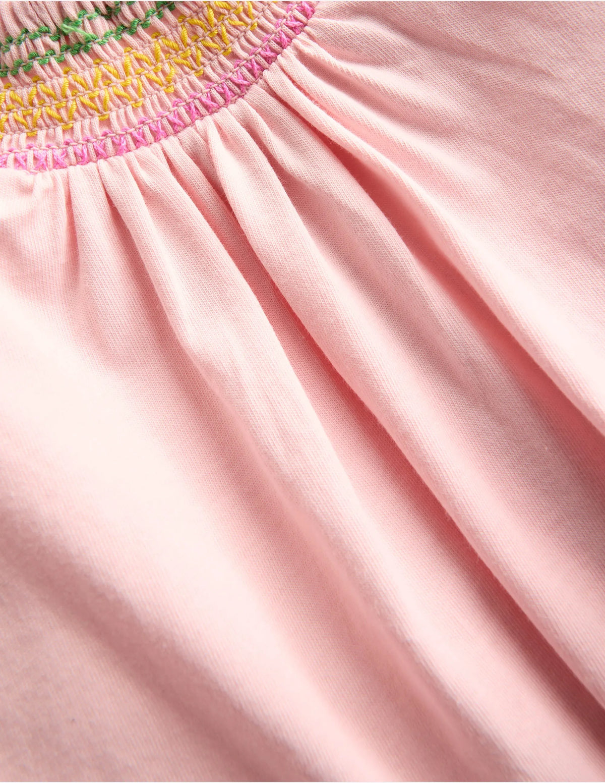Jersey Smocked Top-Chalk Pink