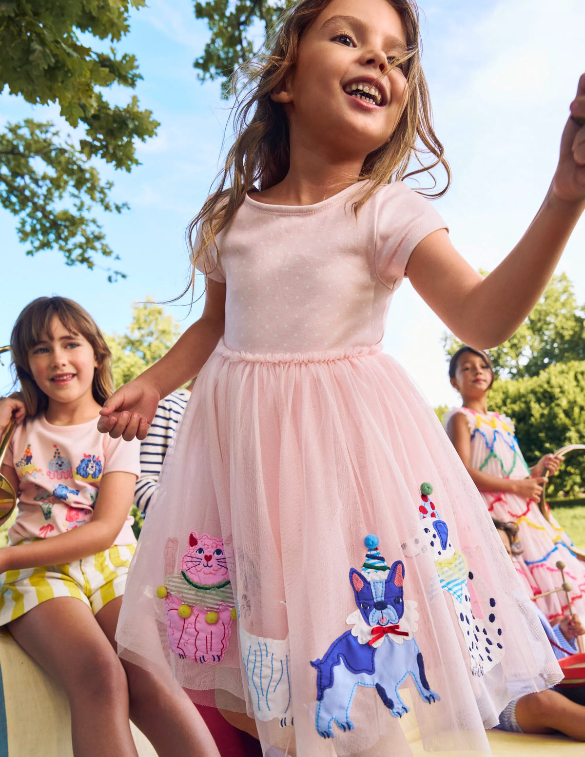 Ami Applique Tulle Dress-Chalk Pink Circus Pets