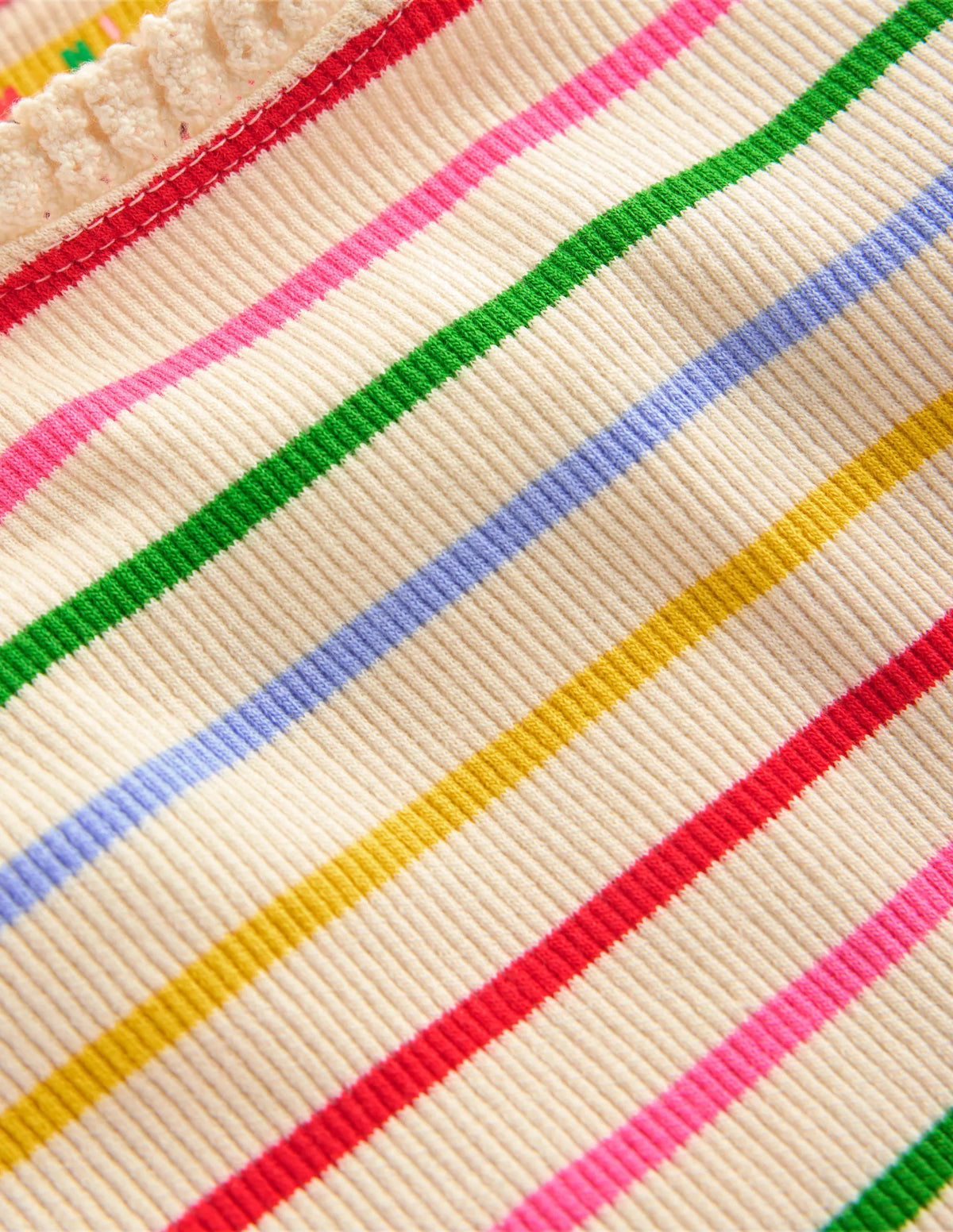 Short Sleeve Ribbed T-shirt-Multi Stripe